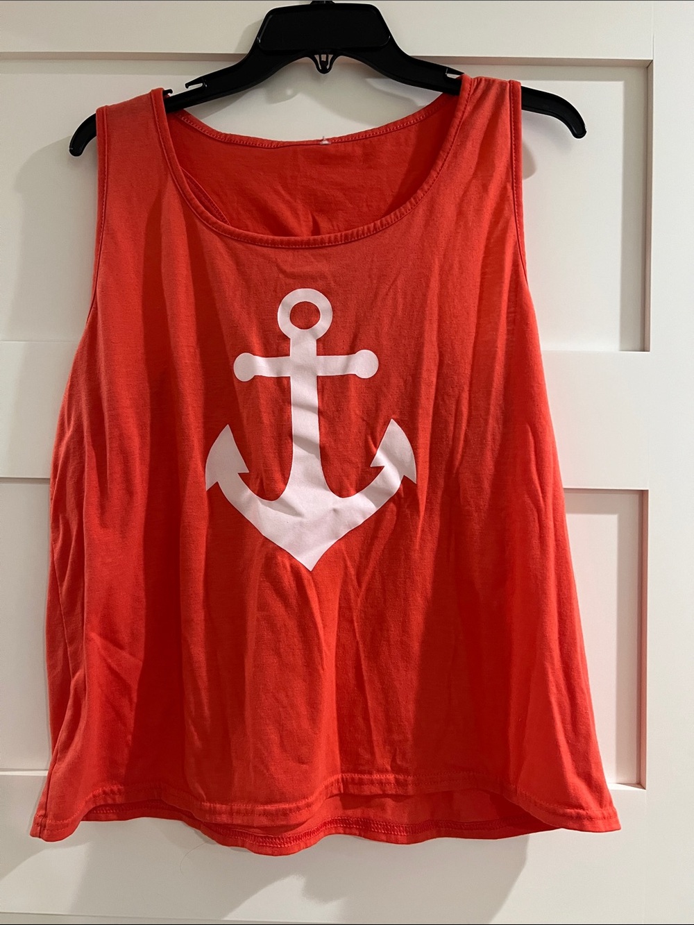 Women's Anchor Graphic Tank Top - Coral